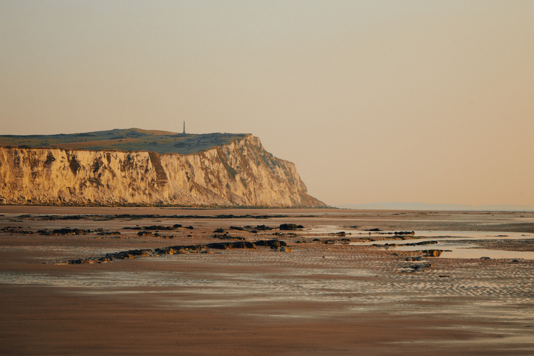 Kreideküste am Cap Blanc-Nez im Abendlicht